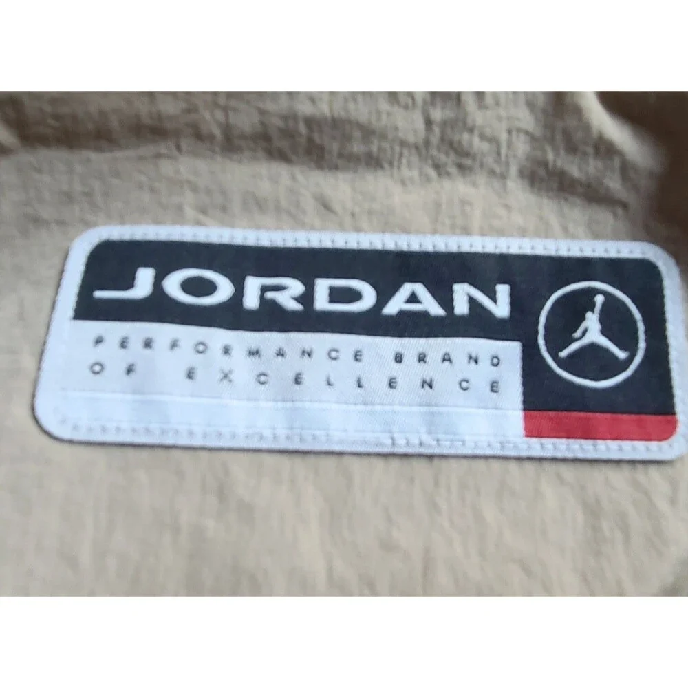 Nike Air Jordan 23 Coach Jacket Men's Large Tan Snap Button Mesh Lined NWT